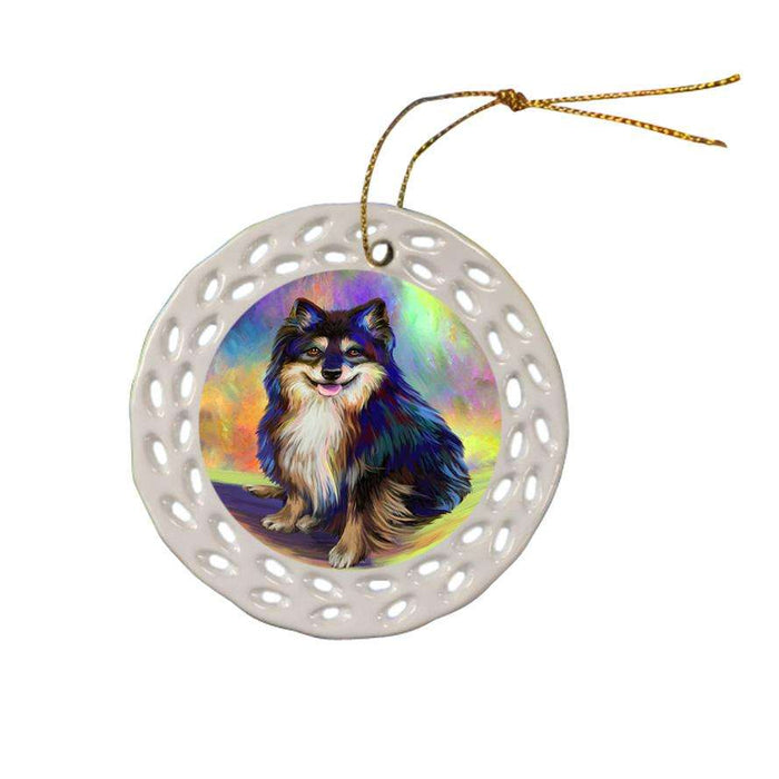 Pardise Wave Australian Shepherd Dog Ceramic Doily Ornament DPOR53593