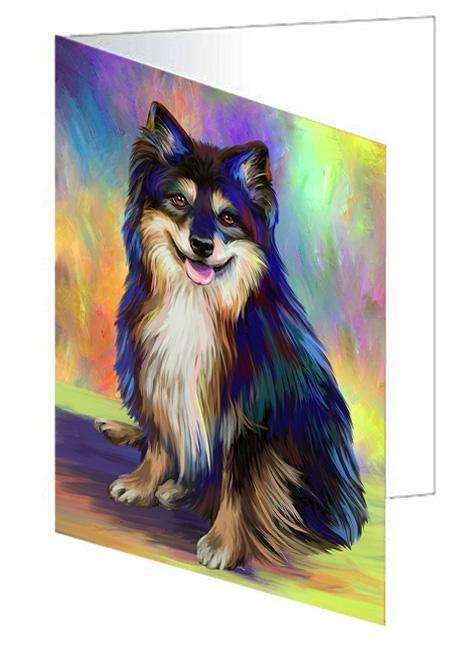 Pardise Wave Australian Shepherd Dog Handmade Artwork Assorted Pets Greeting Cards and Note Cards with Envelopes for All Occasions and Holiday Seasons GCD64808