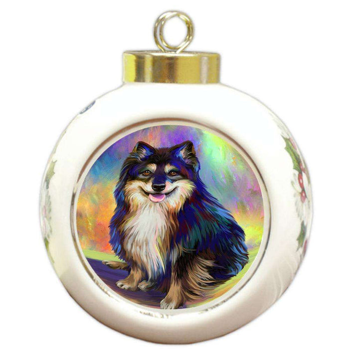 Pardise Wave Australian Shepherd Dog Round Ball Christmas Ornament RBPOR53593