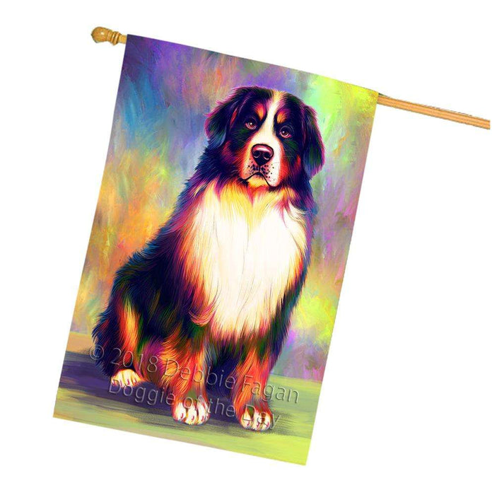 Pardise Wave Bernese Mountain Dog House Flag FLG53792