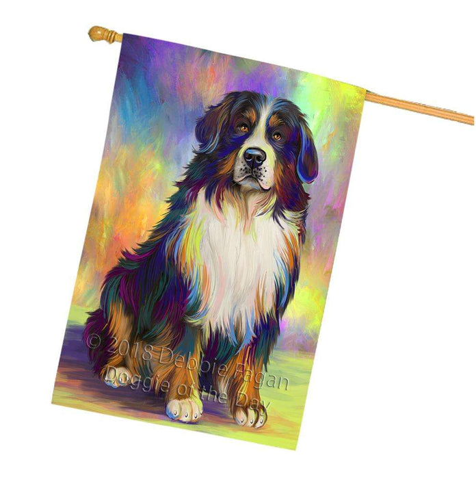 Pardise Wave Bernese Mountain Dog House Flag FLG53793