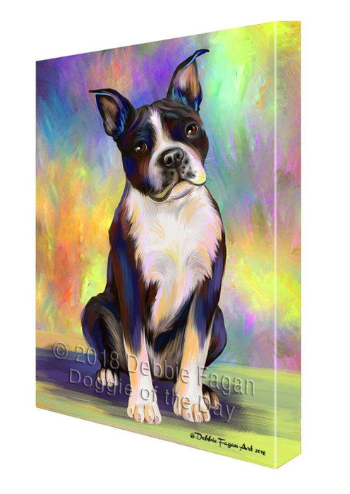 Pardise Wave Boston Terrier Dog Canvas Print Wall Art Décor CVS100223