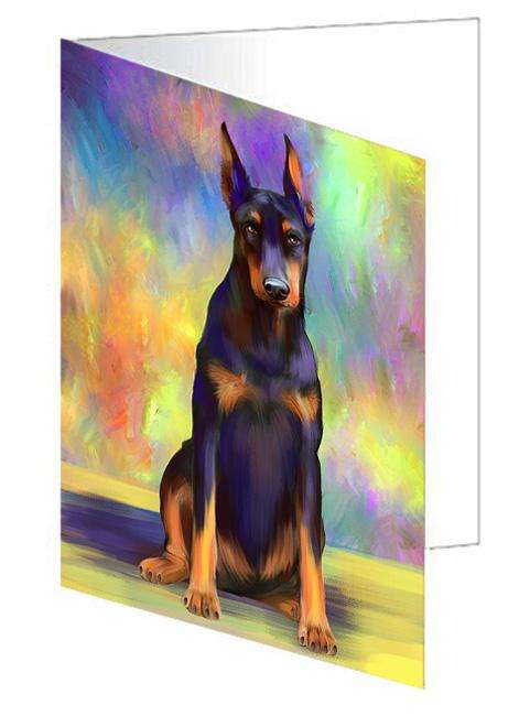 Pardise Wave Doberman Pinscher Dog Handmade Artwork Assorted Pets Greeting Cards and Note Cards with Envelopes for All Occasions and Holiday Seasons GCD64826