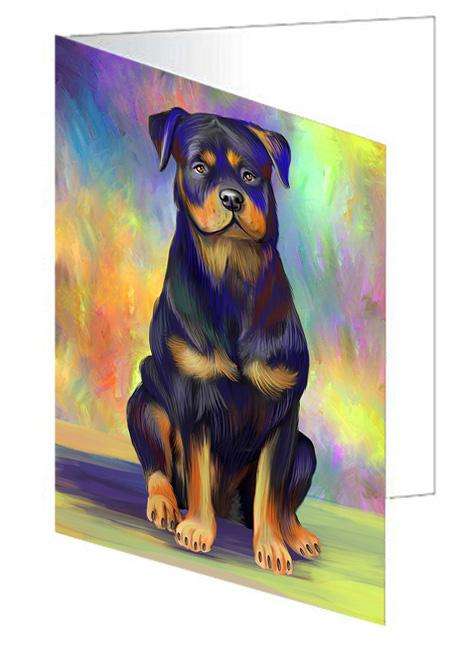Pardise Wave Rottweiler Dog Handmade Artwork Assorted Pets Greeting Cards and Note Cards with Envelopes for All Occasions and Holiday Seasons GCD64832