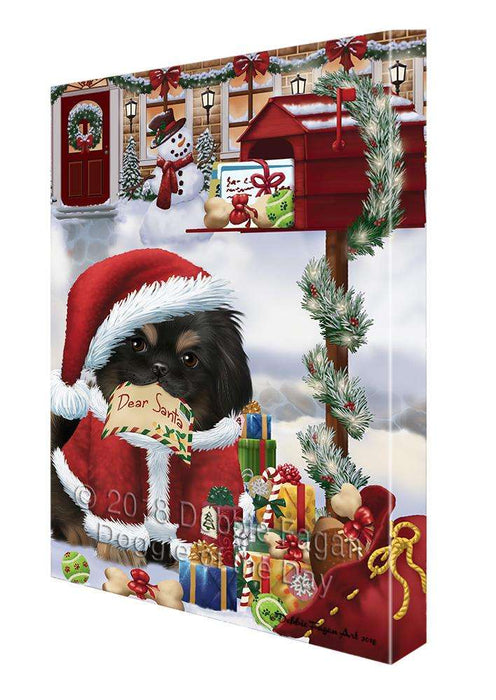 Pekingese Dog Dear Santa Letter Christmas Holiday Mailbox Canvas Print Wall Art Décor CVS103049