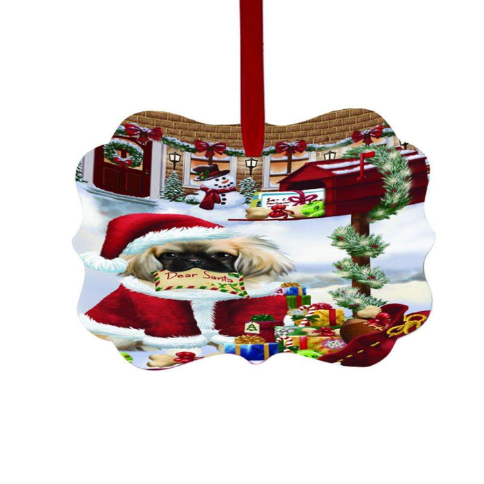 Pekingese Dog Dear Santa Letter Christmas Holiday Mailbox Double-Sided Photo Benelux Christmas Ornament LOR49067