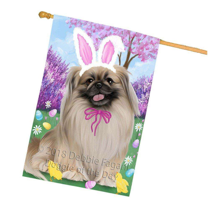Pekingese Dog Easter Holiday House Flag FLG49293