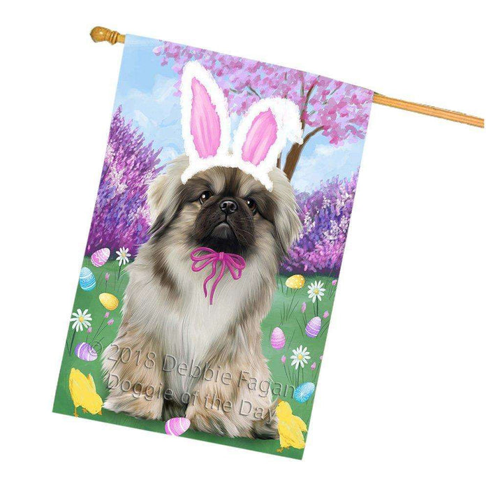 Pekingese Dog Easter Holiday House Flag FLG49295