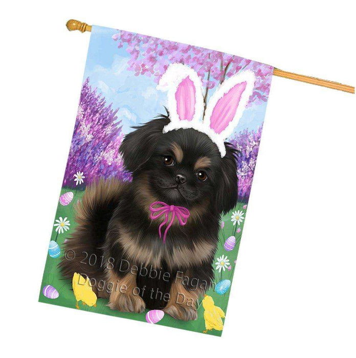 Pekingese Dog Easter Holiday House Flag FLG49296