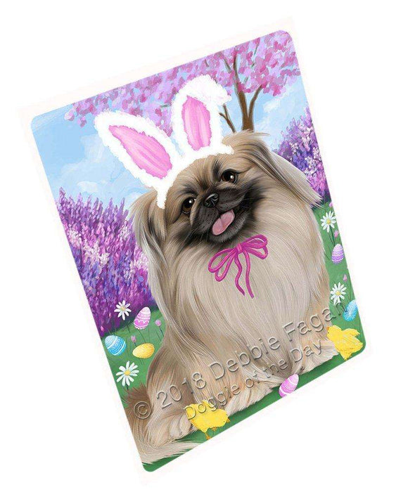 Pekingese Dog Easter Holiday Tempered Cutting Board C51852