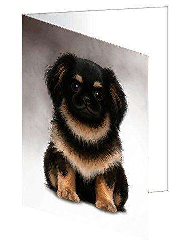 Pekingese Dog Handmade Artwork Assorted Pets Greeting Cards and Note Cards with Envelopes for All Occasions and Holiday Seasons D037