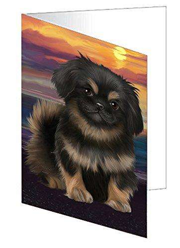 Pekingese Dog Handmade Artwork Assorted Pets Greeting Cards and Note Cards with Envelopes for All Occasions and Holiday Seasons D305