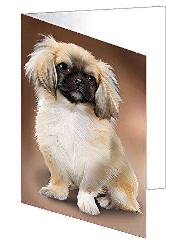 Pekingese Dog Handmade Artwork Assorted Pets Greeting Cards and Note Cards with Envelopes for All Occasions and Holiday Seasons D307