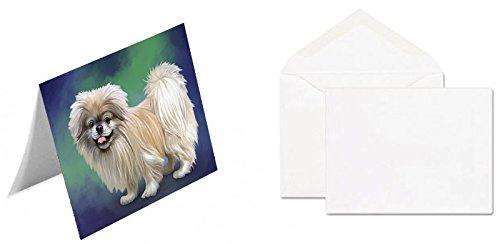 Pekingese Dog Handmade Artwork Assorted Pets Greeting Cards and Note Cards with Envelopes for All Occasions and Holiday Seasons GCD48042