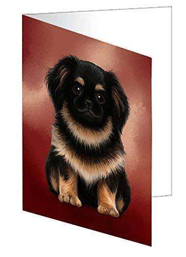 Pekingese Dog Handmade Artwork Assorted Pets Greeting Cards and Note Cards with Envelopes for All Occasions and Holiday Seasons GCD48048