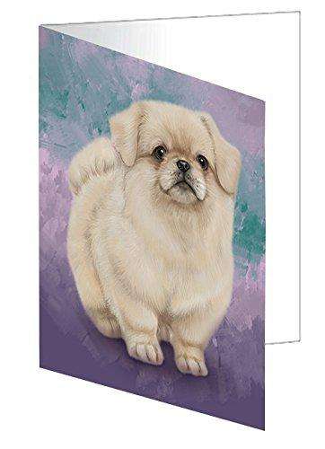 Pekingese Dog Handmade Artwork Assorted Pets Greeting Cards and Note Cards with Envelopes for All Occasions and Holiday Seasons GCD48051