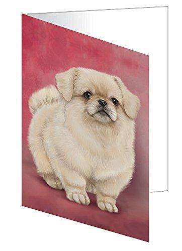Pekingese Dog Handmade Artwork Assorted Pets Greeting Cards and Note Cards with Envelopes for All Occasions and Holiday Seasons