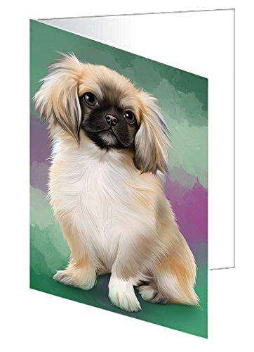 Pekingese Dog Handmade Artwork Assorted Pets Greeting Cards and Note Cards with Envelopes for All Occasions and Holiday Seasons