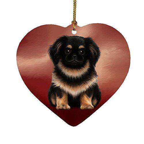 Pekingese Dog Heart Christmas Ornament HPOR48015