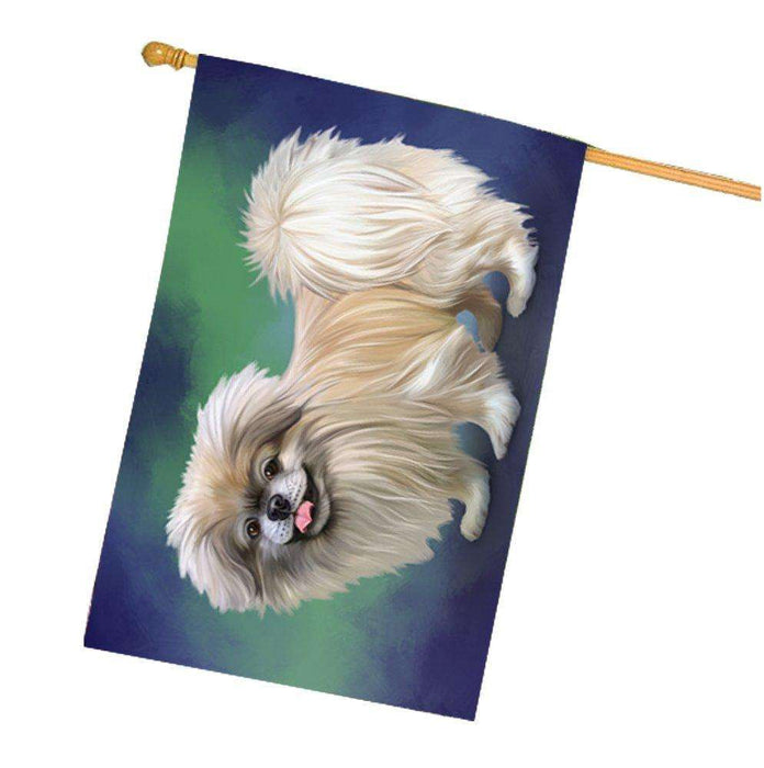 Pekingese Dog House Flag