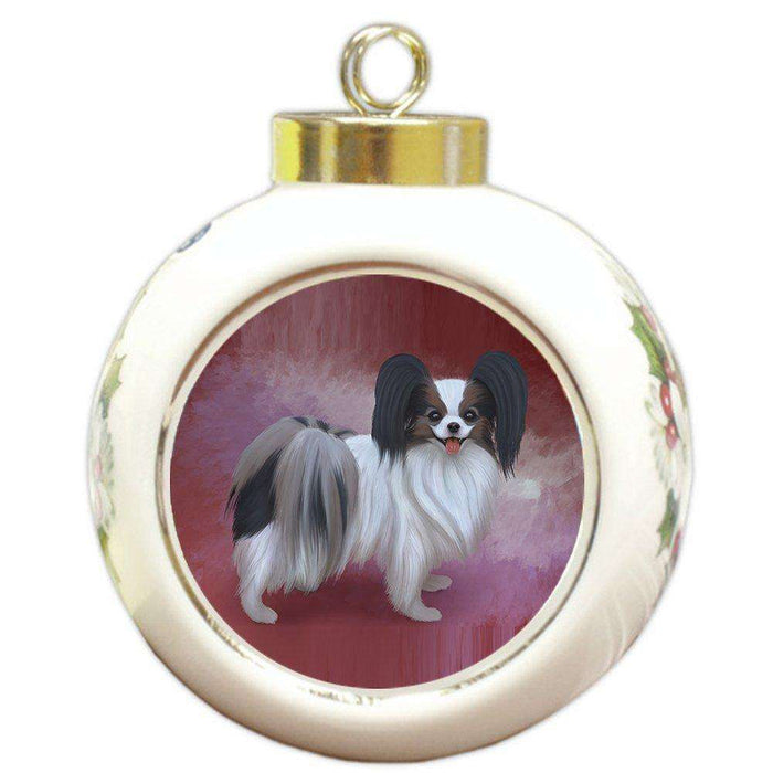 Pekingese Dog Round Ball Christmas Ornament RBPOR48014