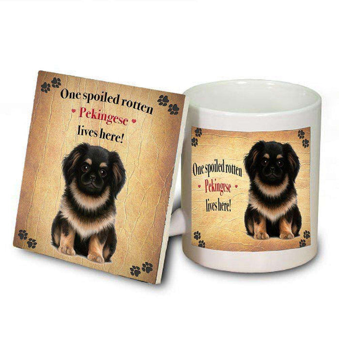 Pekingese Spoiled Rotten Dog Coaster and Mug Combo Gift Set