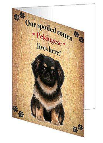 Pekingese Spoiled Rotten Dog Handmade Artwork Assorted Pets Greeting Cards and Note Cards with Envelopes for All Occasions and Holiday Seasons