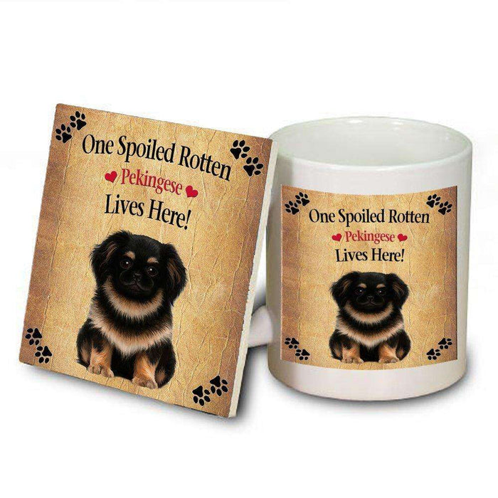 Pekingese Spoiled Rotten Dog Mug and Coaster Set