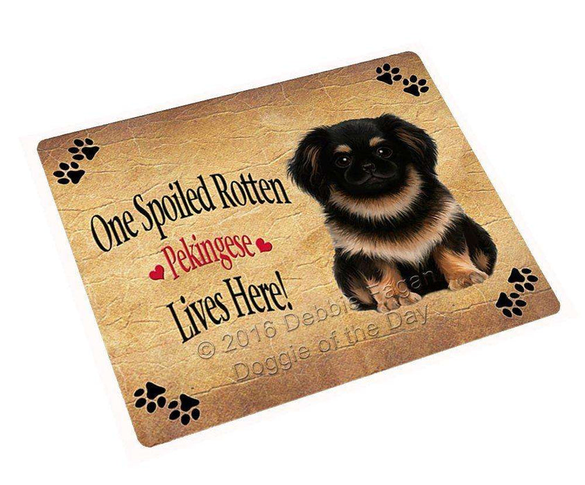 Pekingese Spoiled Rotten Dog Tempered Cutting Board