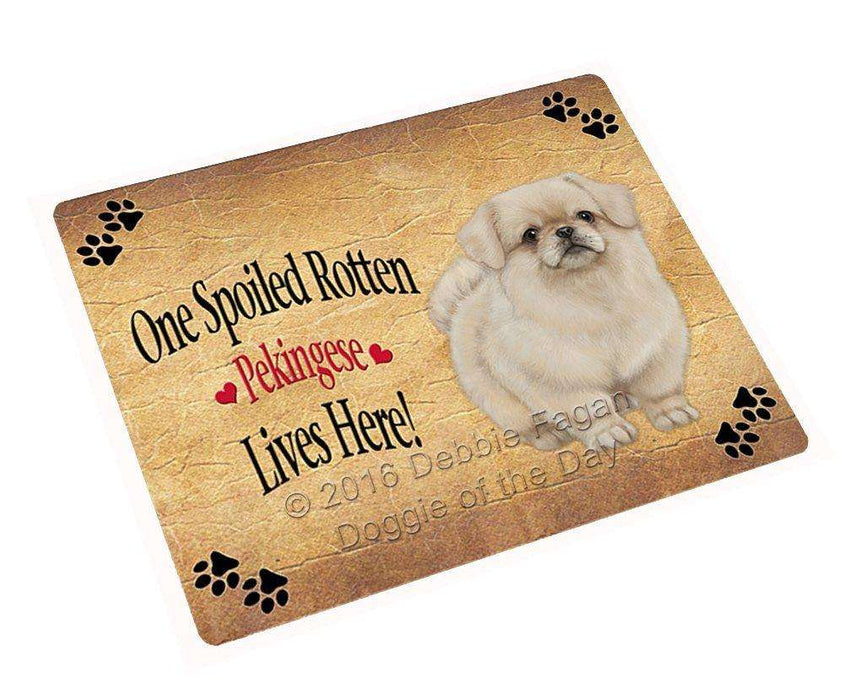 Pekingese Spoiled Rotten Dog Tempered Cutting Board