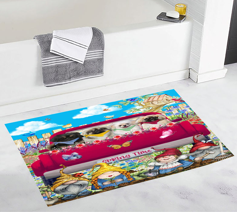 Pekingese Custom Bath Mat, Explore a Variety of Personalized Designs, Anti-Slip Bathroom Pet Rug Mats, Dog Lover's Gifts