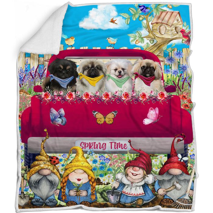 Pekingese Bed Blanket, Explore a Variety of Designs, Personalized, Throw Sherpa, Fleece and Woven, Custom, Soft and Cozy, Dog Gift for Pet Lovers