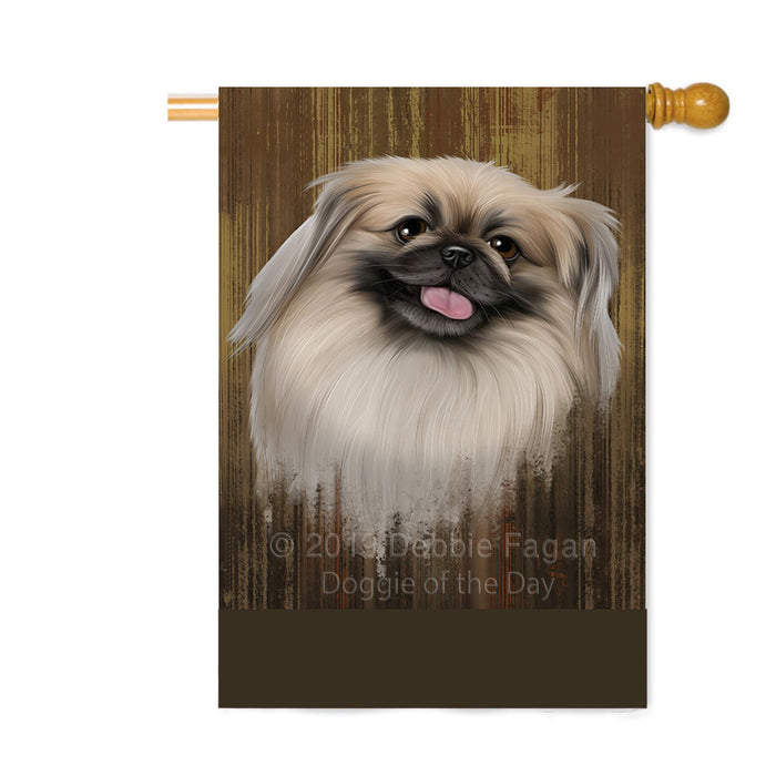 Personalized Rustic Pekingese Dog Custom House Flag FLG64651