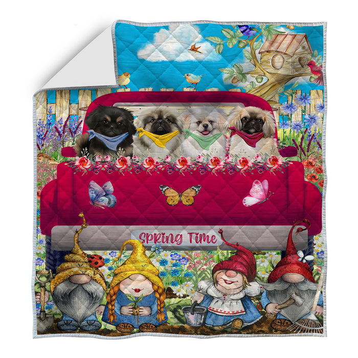 Pekingese Quilt, Explore a Variety of Bedding Designs, Bedspread Quilted Coverlet, Custom, Personalized, Pet Gift for Dog Lovers