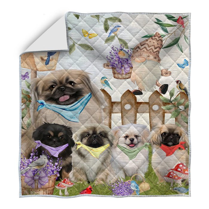 Pekingese Bedspread Quilt, Bedding Coverlet Quilted, Explore a Variety of Designs, Personalized, Custom, Dog Gift for Pet Lovers