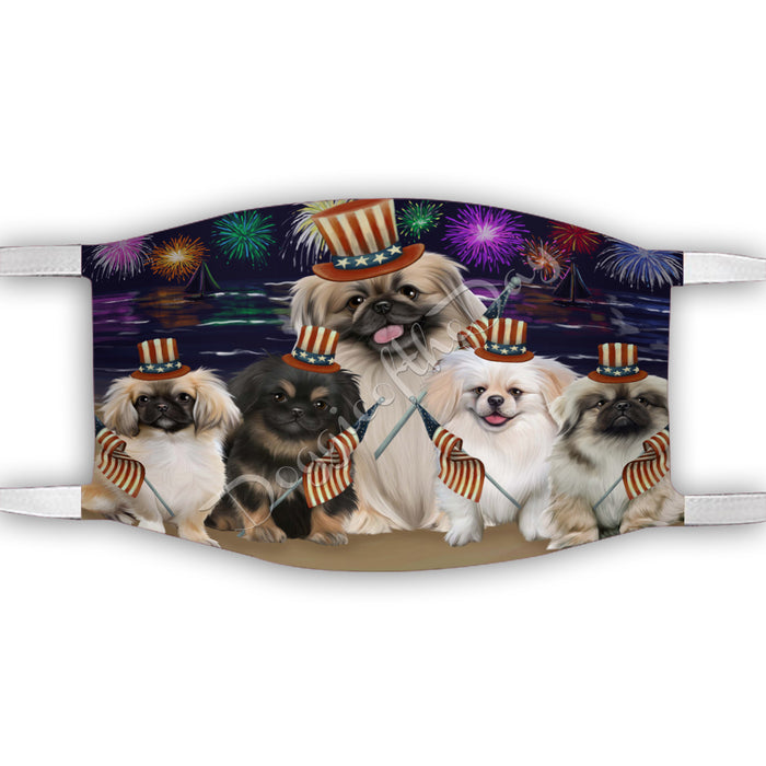 4th of July Independence Day Pekingese Dogs Face Mask FM49424