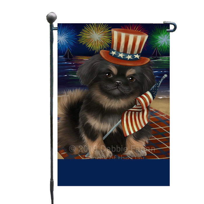 Personalized 4th of July Firework Pekingese Dog Custom Garden Flags GFLG-DOTD-A58000