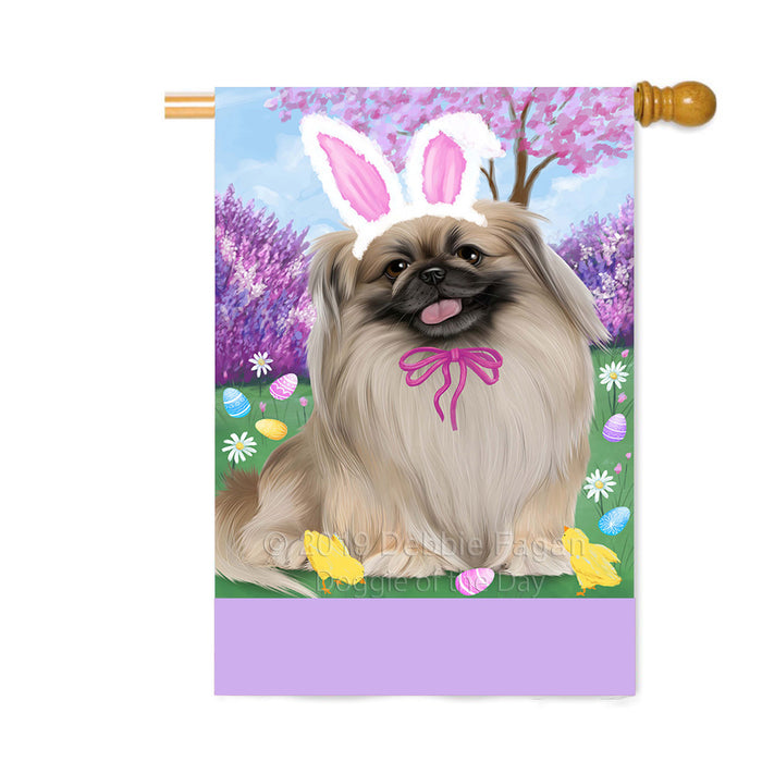 Personalized Easter Holiday Pekingese Dog Custom House Flag FLG-DOTD-A58989
