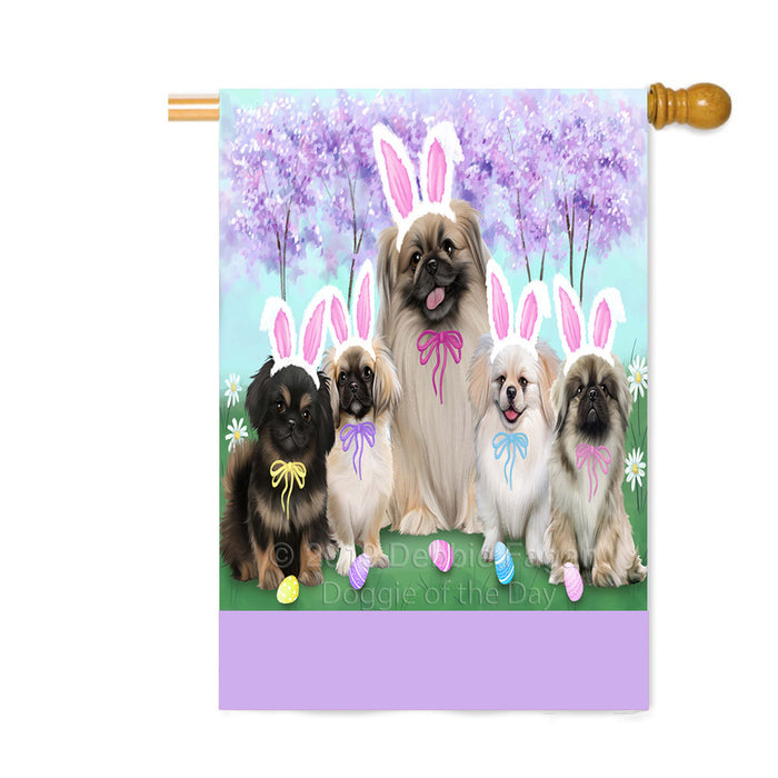 Personalized Easter Holiday Pekingese Dogs Custom House Flag FLG-DOTD-A58990