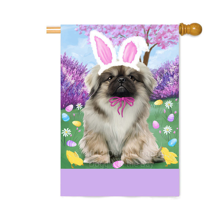 Personalized Easter Holiday Pekingese Dog Custom House Flag FLG-DOTD-A58991