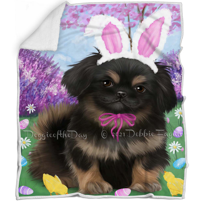 Pekingese Dog Easter Holiday Blanket BLNKT59583