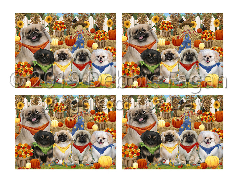 Fall Festive Harvest Time Gathering Pekingese Dogs Placemat