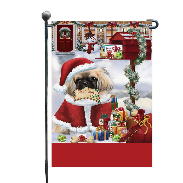 Personalized Happy Holidays Mailbox Pekingese Dog Christmas Custom Garden Flags GFLG-DOTD-A59955