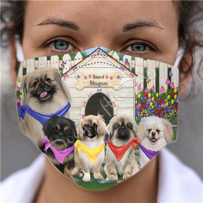 Spring Dog House Pekingese Dogs Face Mask FM48817