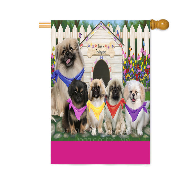 Personalized Spring Dog House Pekingese Dogs Custom House Flag FLG-DOTD-A62983