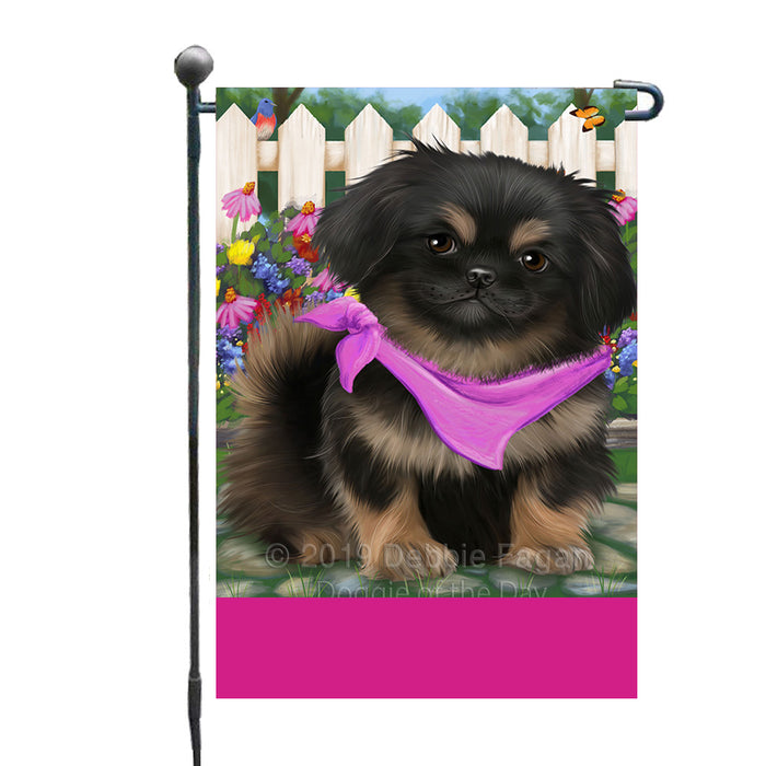 Personalized Spring Floral Pekingese Dog Custom Garden Flags GFLG-DOTD-A62929