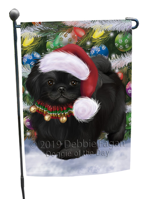 Chistmas Trotting in the Snow Pekingese Dog Garden Flags Outdoor Decor for Homes and Gardens Double Sided Garden Yard Spring Decorative Vertical Home Flags Garden Porch Lawn Flag for Decorations GFLG68511
