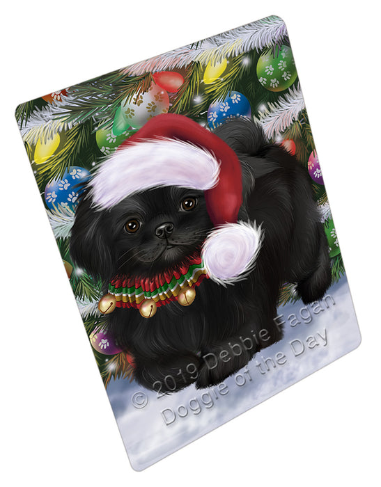 Chistmas Trotting in the Snow Pekingese Dog Cutting Board - For Kitchen - Scratch & Stain Resistant - Designed To Stay In Place - Easy To Clean By Hand - Perfect for Chopping Meats, Vegetables, CA83992