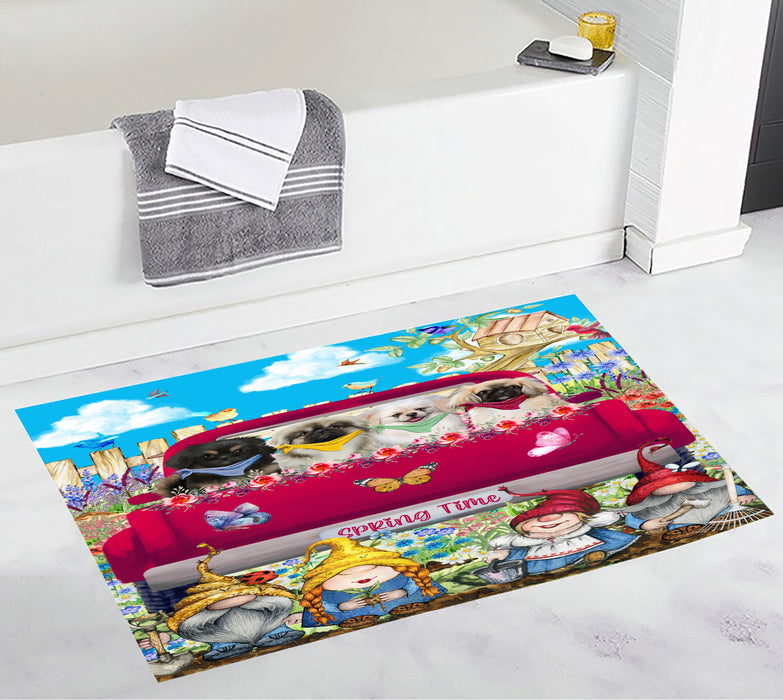 Pekingese Bath Mat: Non-Slip Bathroom Rug Mats, Custom, Explore a Variety of Designs, Personalized, Gift for Pet and Dog Lovers
