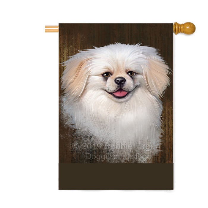 Personalized Rustic Pekingese Dog Custom House Flag FLG64652